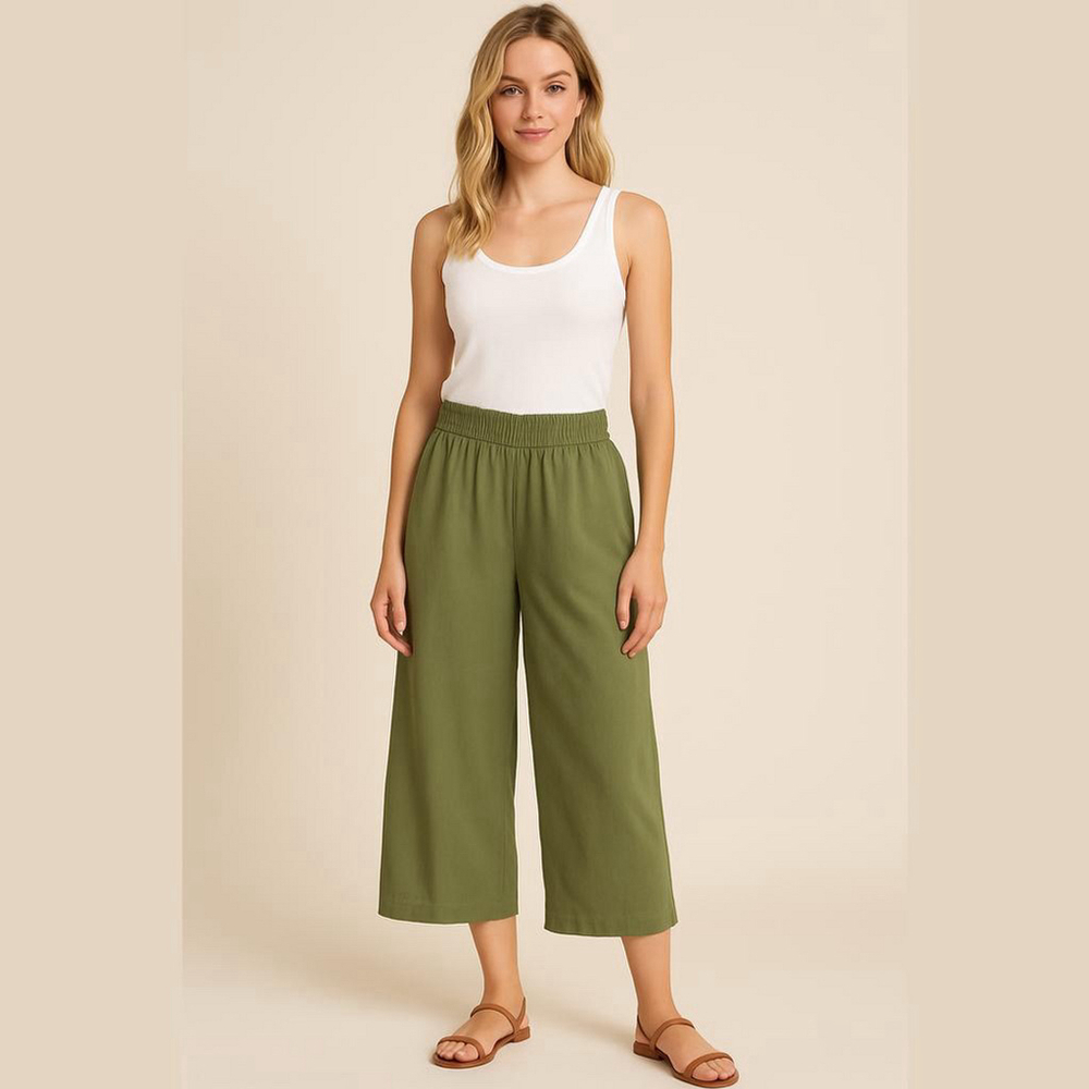 signature by Reitman’s Viscose nylon blend wide leg green pull on pants size 20P